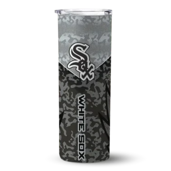 customized chicago white sox spiral burst print black skinny tumbler best selling.webp