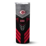customized cincinnati reds hexagon honeycomb red black skinny tumbler best selling 1.webp