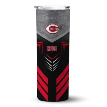customized cincinnati reds hexagon honeycomb red black skinny tumbler best selling 1.webp
