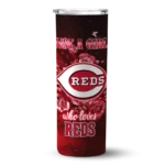 customized cincinnati reds rose romance red black skinny tumbler best selling.webp