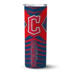 customized cleveland guardians camo texture navy blue skinny tumbler best selling.webp