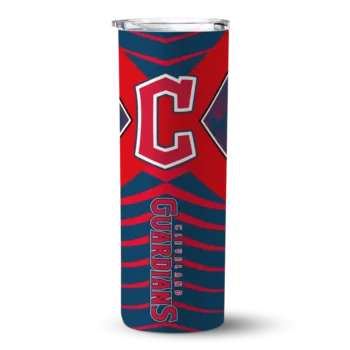 customized cleveland guardians camo texture navy blue skinny tumbler best selling.webp