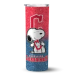 customized cleveland guardians snoopy attitude navy blue skinny tumbler best selling.webp