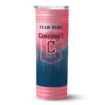 customized cleveland guardians swirl texture navy blue skinny tumbler best selling.webp