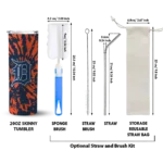 customized detroit tigers metallic grid navy skinny tumbler best selling.webp