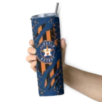 customized houston astros star pop blue black skinny tumbler best selling.webp