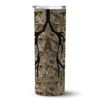 customized los angeles angels antler flow camo skinny tumbler best selling.webp