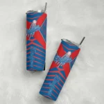 customized los angeles dodgers camo texture blue skinny tumbler best selling.webp