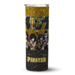customized pittsburgh pirates kiss band gold skinny tumbler best selling 1.webp