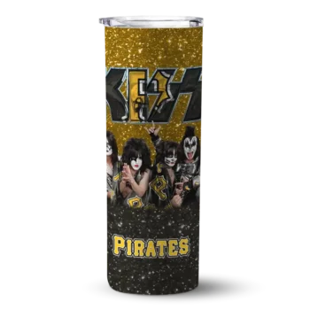 customized pittsburgh pirates kiss band gold skinny tumbler best selling 1.webp