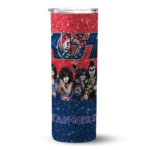 customized texas rangers kiss band red skinny tumbler best selling 2.webp