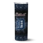 detroit tigers radiant glitter navy skinny tumbler best selling 1.webp