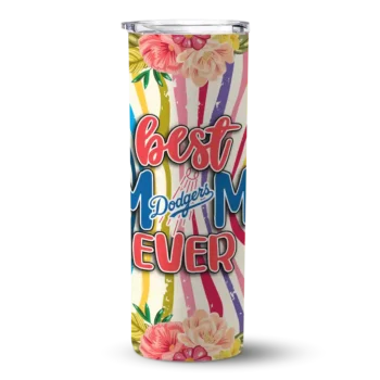 los angeles dodgers flower cluster skinny tumbler best selling 4.webp