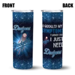los angeles dodgers radiant glitter blue skinny tumbler best selling.webp