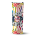 new york yankees flower cluster skinny tumbler best selling 1.webp