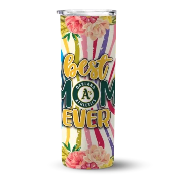 oakland athletics flower cluster skinny tumbler best selling 1.webp