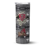 personalized arizona diamondbacks chevron v red gray skinny tumbler best selling 1.webp