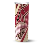 personalized arizona diamondbacks web stripes red white skinny tumbler best selling 1.webp