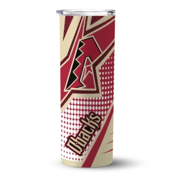 personalized arizona diamondbacks web stripes red white skinny tumbler best selling 1.webp