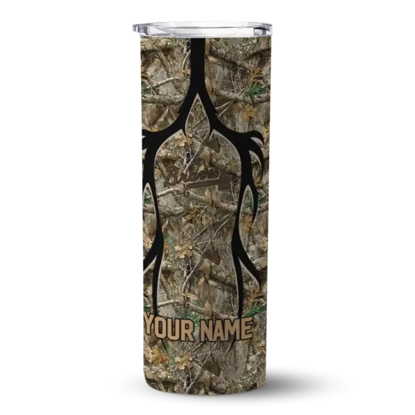 personalized atlanta braves antler flow camo skinny tumbler best selling.webp