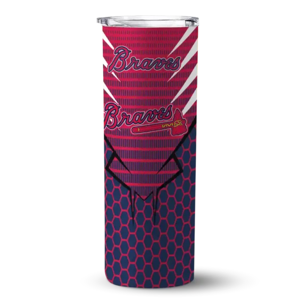 personalized atlanta braves chevron stripes navy skinny tumbler best selling 2.webp