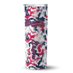 personalized atlanta braves claw marks navy white skinny tumbler best selling 1 4.webp