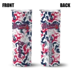 personalized atlanta braves claw marks navy white skinny tumbler best selling 1 4.webp