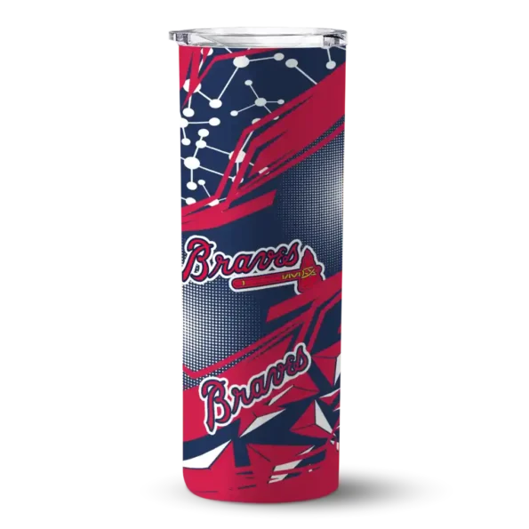 personalized atlanta braves helmet clash navy skinny tumbler best selling.webp