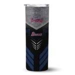 personalized atlanta braves hexagon honeycomb navy black skinny tumbler best selling.webp