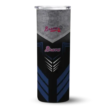 personalized atlanta braves hexagon honeycomb navy black skinny tumbler best selling.webp