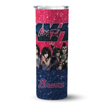 personalized atlanta braves kiss band red skinny tumbler best selling 1.webp