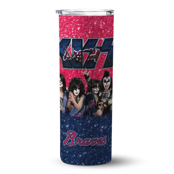 personalized atlanta braves kiss band red skinny tumbler best selling 1.webp