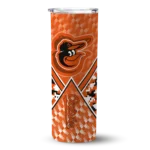 personalized baltimore orioles monogram burst orange white skinny tumbler best selling 1.webp