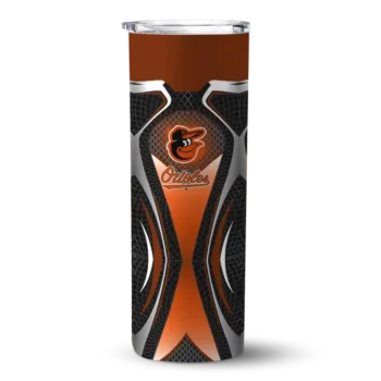 personalized baltimore orioles superman emblem orange black skinny tumbler best selling 1.webp