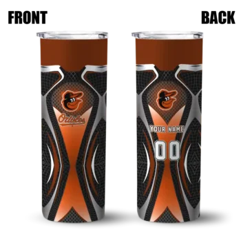 personalized baltimore orioles superman emblem orange black skinny tumbler fashion forward 1 1.webp