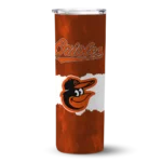 personalized baltimore orioles torn band orange white skinny tumbler best selling 1.webp