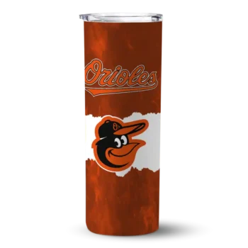personalized baltimore orioles torn band orange white skinny tumbler best selling 1.webp