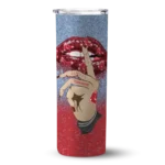 personalized boston red sox sparkle lips red skinny tumbler best selling.webp