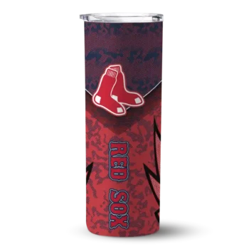 personalized boston red sox spiral burst print red skinny tumbler best selling 1.webp