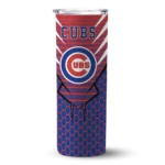 personalized chicago cubs chevron stripes blue skinny tumbler best selling 1.webp