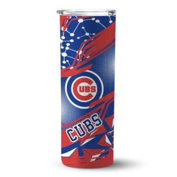 personalized chicago cubs helmet clash blue skinny tumbler best selling 1.webp