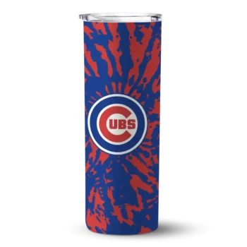 personalized chicago cubs metallic grid blue skinny tumbler best selling 2.webp