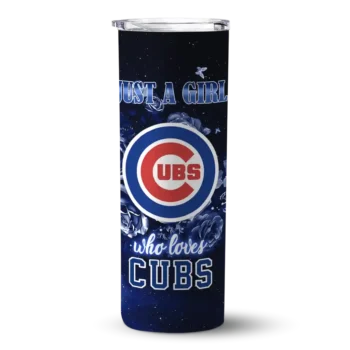 personalized chicago cubs rose romance blue black skinny tumbler best selling.webp