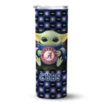 personalized chicago cubs yoda cozy blue black skinny tumbler best selling.webp