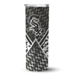 personalized chicago white sox monogram burst black white skinny tumbler best selling 2.webp