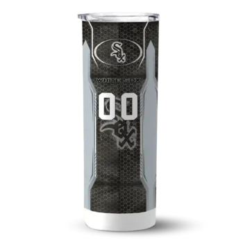 personalized chicago white sox stacked diamond black skinny tumbler best selling.webp