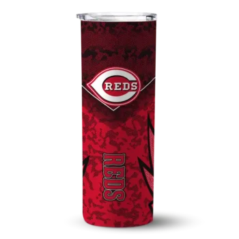 personalized cincinnati reds spiral burst print red skinny tumbler best selling 1.webp