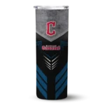 personalized cleveland guardians hexagon honeycomb navy blue black skinny tumbler best selling 3.webp