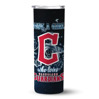 personalized cleveland guardians rose romance navy blue black skinny tumbler best selling 1.webp
