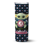 personalized cleveland guardians yoda cozy navy blue black skinny tumbler best selling 1.webp